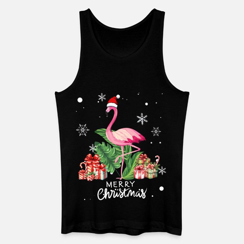 Flamingo Weihnachten - Männer Bio Tank Top - Schwarz