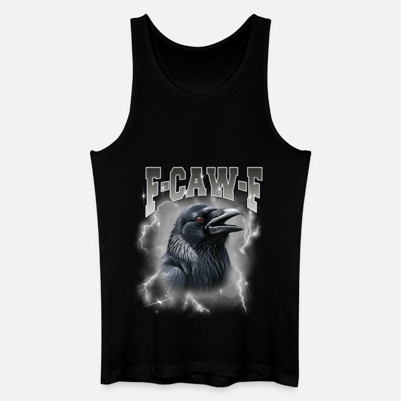 F-Caw-E Raven Storm Graphic - Men’s Organic Tank Top - black