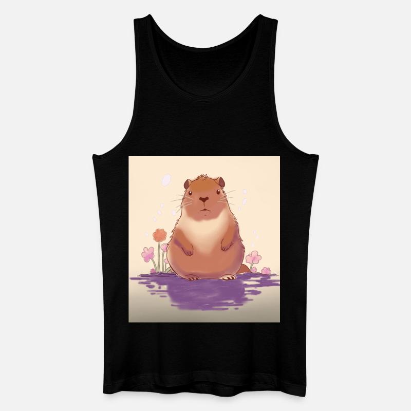 Pastellfarbener See Capybara - Männer Bio Tank Top - Schwarz