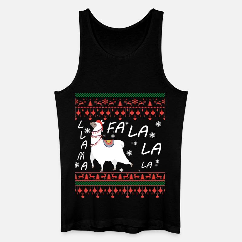 Pull de Noël moche Llama - Débardeur bio Homme - noir