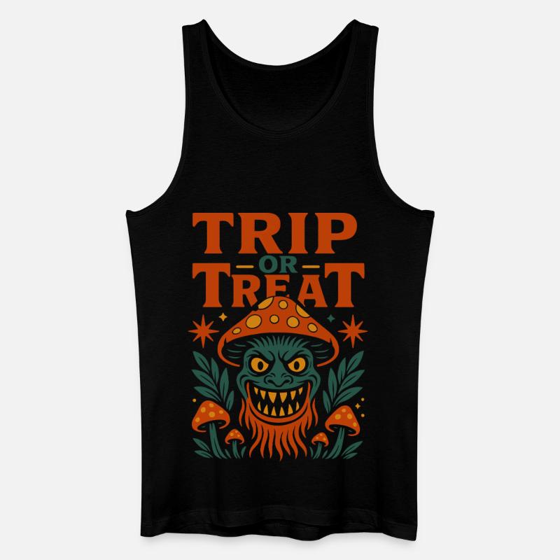 Trip oder Treat Psychedelisches Pilzmonster - Männer Bio Tank Top - Schwarz
