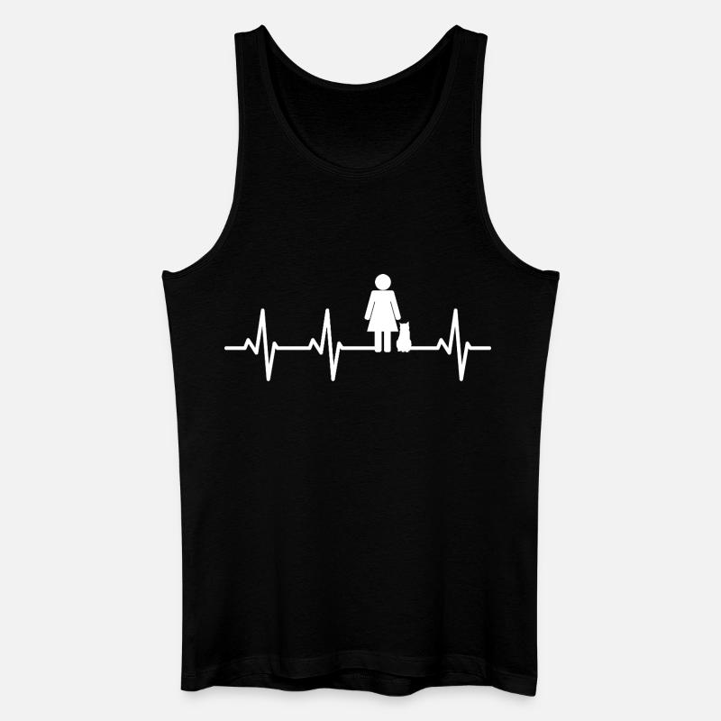 Katzenmama Kardiogramm - Männer Bio Tank Top - Schwarz