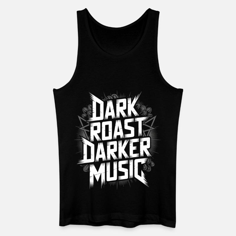 Metal und Kaffee - Männer Bio Tank Top - Schwarz