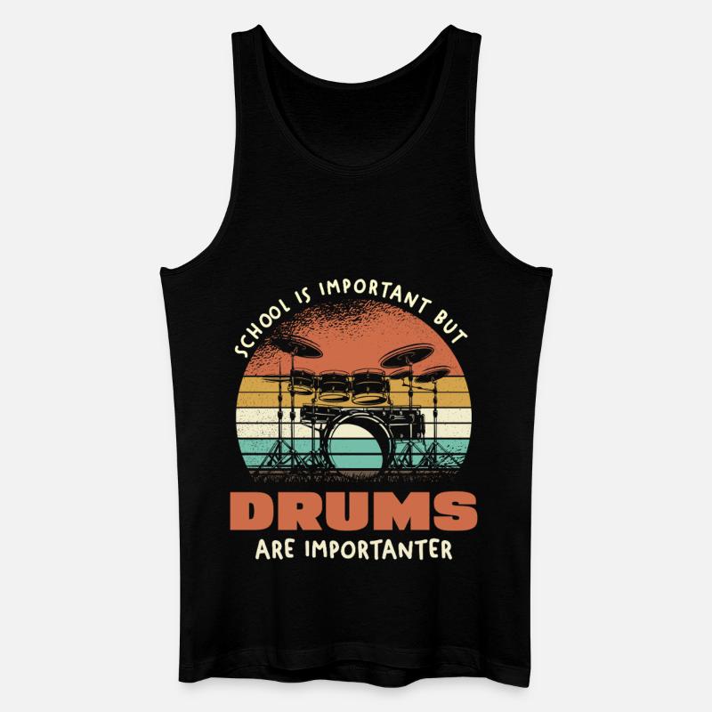 Drums Are Importanter Retro - Männer Bio Tank Top - Schwarz