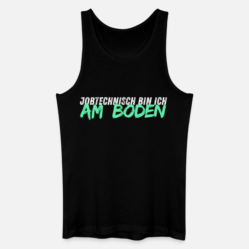 Jobtechnisch bin ich am BODEN // Bodenleger - Männer Bio Tank Top - Schwarz