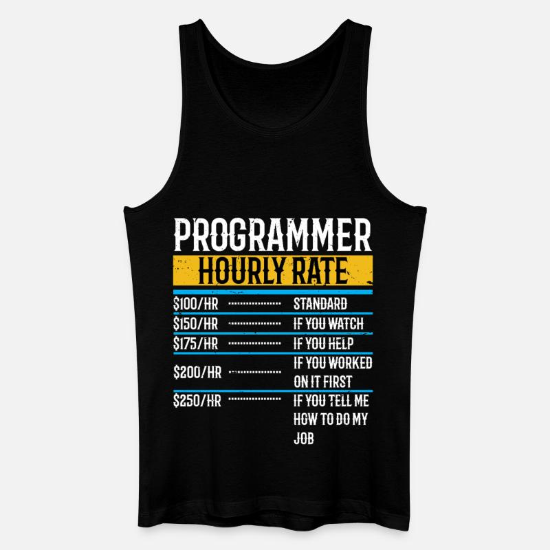 Programmer Funny Hourly Rate - Men’s Organic Tank Top - black
