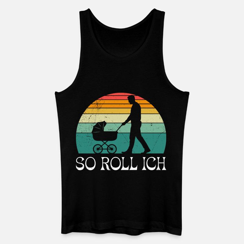 Bald Papa SO ROLL ICH LUSTIG - Männer Bio Tank Top - Schwarz