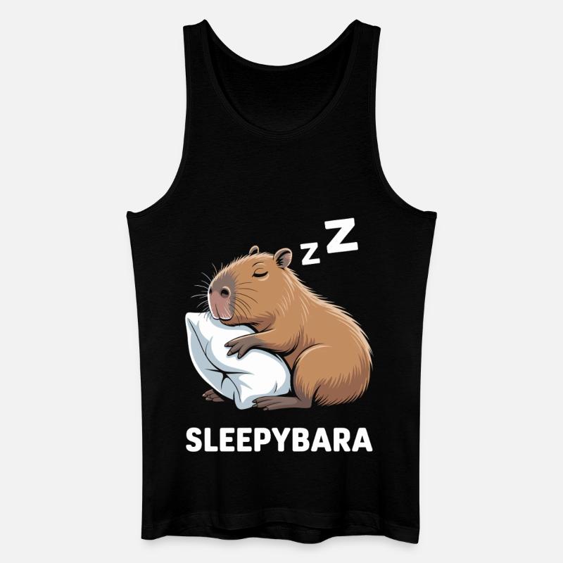 Sleepybara Capybara Sleeping - Men’s Organic Tank Top - black