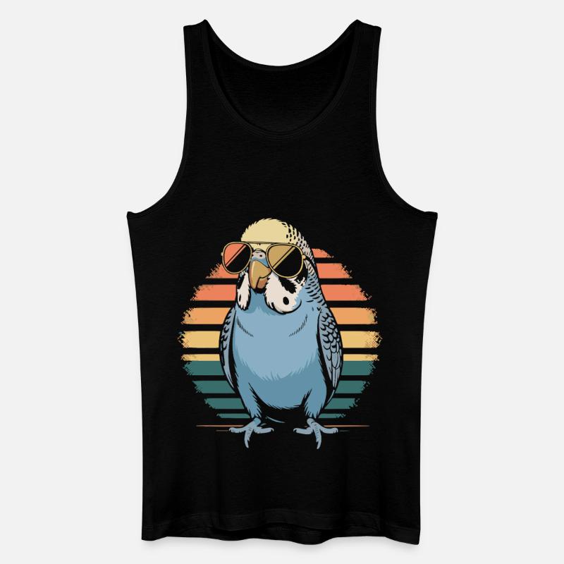 Bunter Wellensittich - Männer Bio Tank Top - Schwarz
