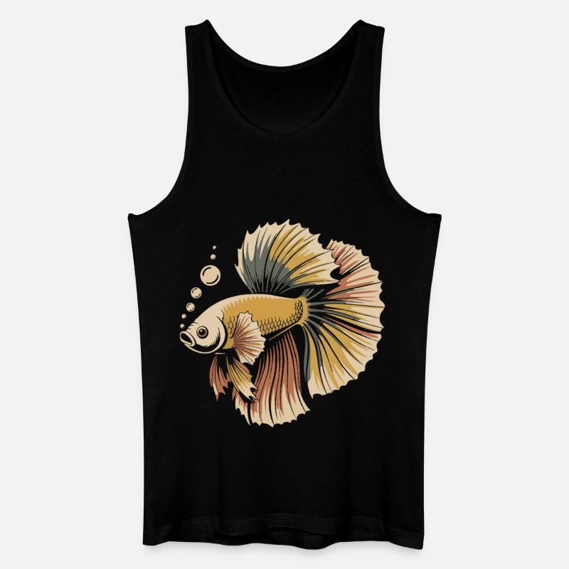 Betta Farbexplosion Fisch - Männer Bio Tank Top - Schwarz