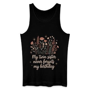 Zwillinge Zwillingsschwester Geburtstag - Männer Bio Tank Top - Schwarz - Vorne