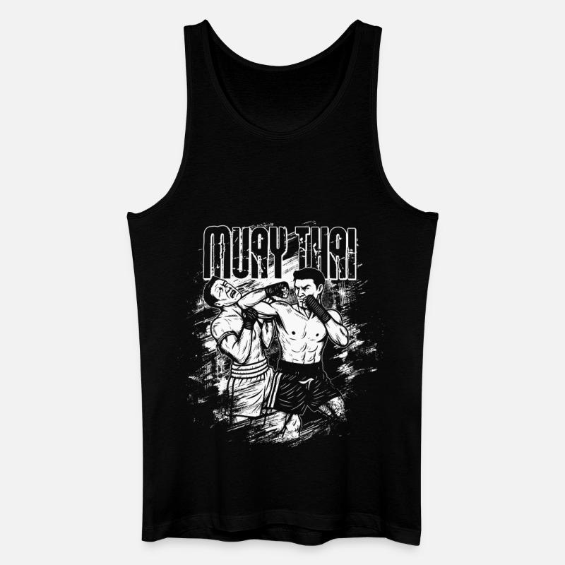 Technique du coude Muay Thai - Débardeur bio Homme - noir