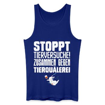 Animal protection STOP ANIMAL TESTING TOGETHER AGAINST - Men’s Organic Tank Top - royal blue - Front