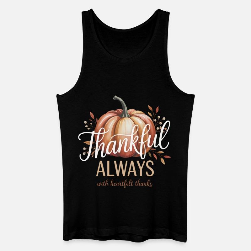 Herbst Kürbis Dankbar Always Design - Männer Bio Tank Top - Schwarz