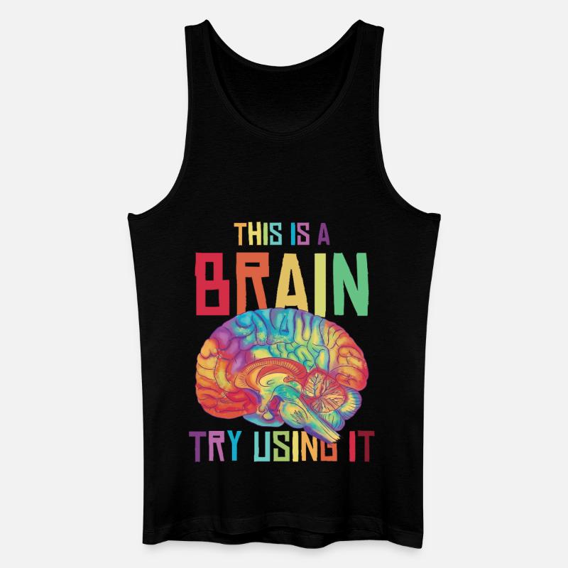 Neon Regenbogen Gehirn Spruch - Männer Bio Tank Top - Schwarz