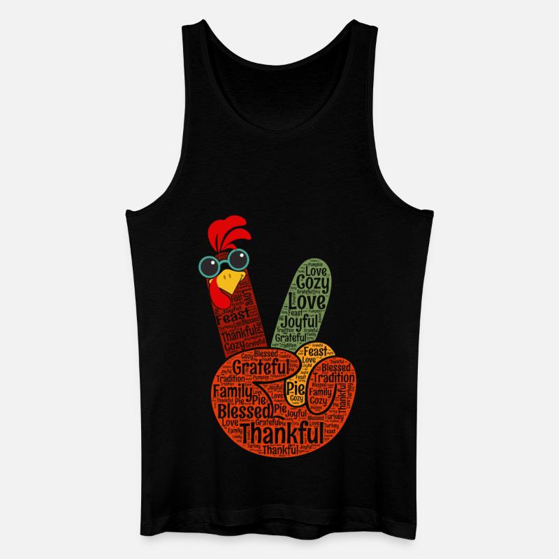 Dankbares Peacezeichen Hand - Männer Bio Tank Top - Schwarz