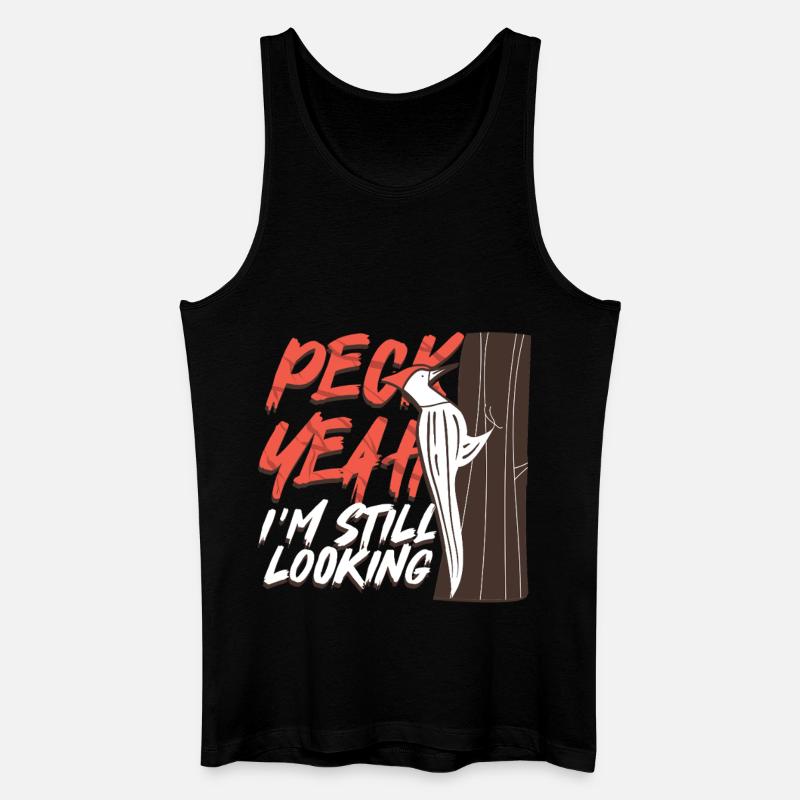 Elfenbein Specht Vogelbeobachter Peck Yeah - Männer Bio Tank Top - Schwarz