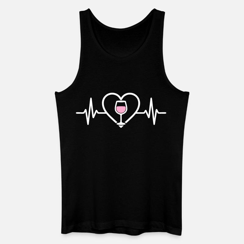 Roséwein-Herz - Männer Bio Tank Top - Schwarz