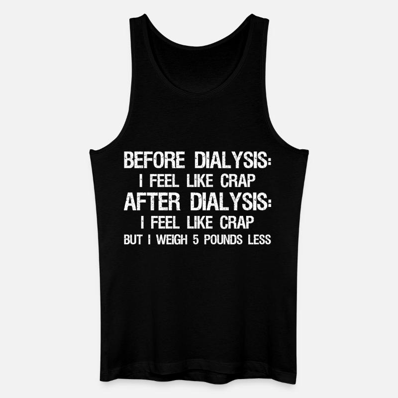 Före dialys och efter dialys en dialys - Ekologisk tanktopp herr - svart