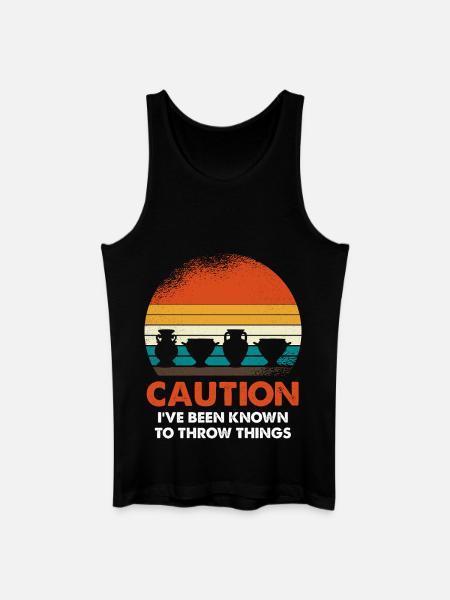 Retro Sunset Pots - Men’s Organic Tank Top - black