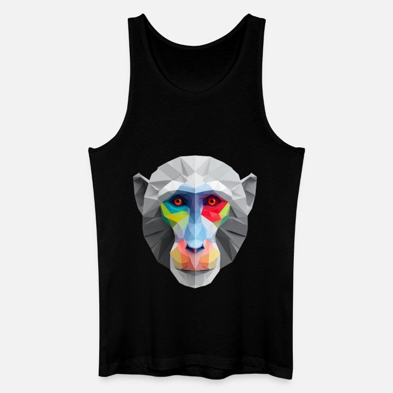 Farbiges Low-Poly Affengesicht Logo Art Design - Männer Bio Tank Top - Schwarz