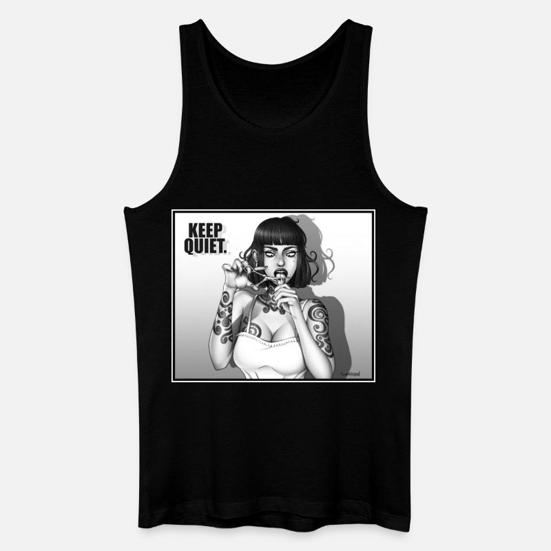KEEP_QUIET - Männer Bio Tank Top - Schwarz