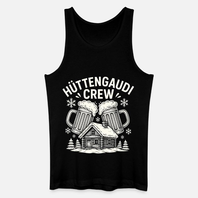 Hüttengaudi Crew - Männer Bio Tank Top - Schwarz