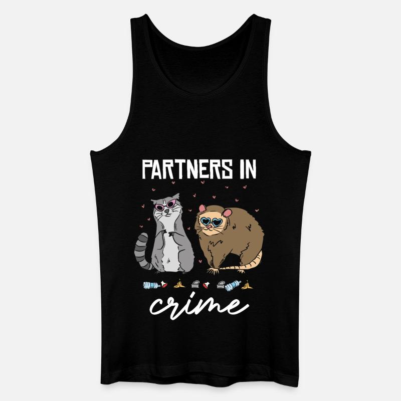 Partner in Crime Katzenduo - Männer Bio Tank Top - Schwarz