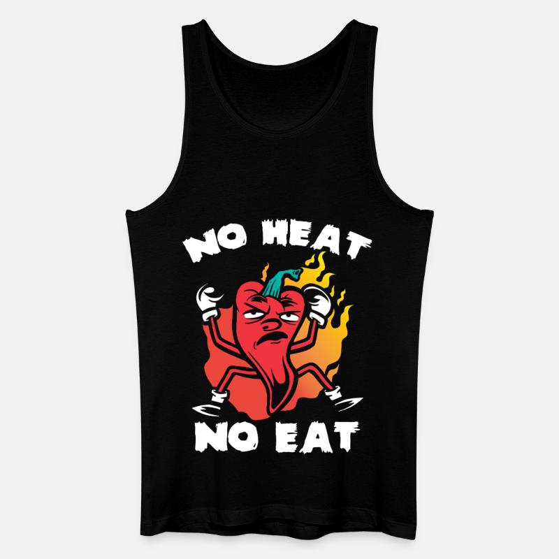 Chili Herz Kein Fleisch - Männer Bio Tank Top - Schwarz
