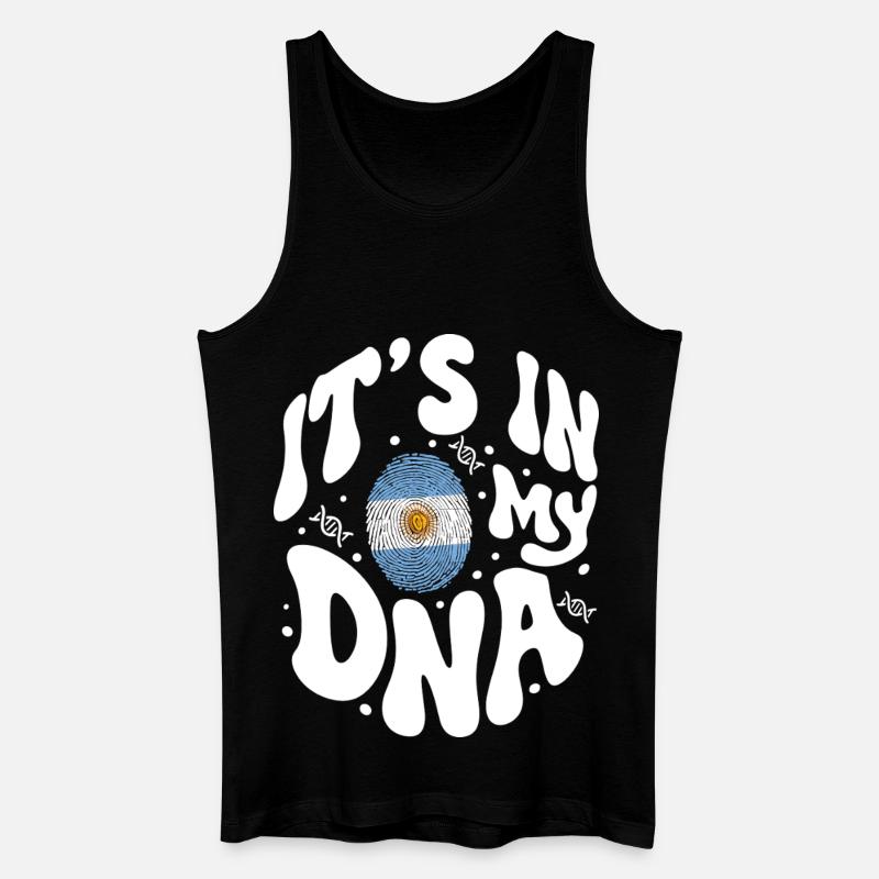 ADN argentin Drapeau argentin Hispanique - Débardeur bio Homme - noir
