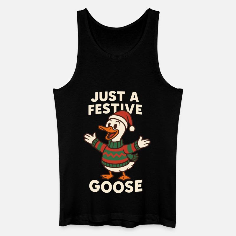 Nur eine festliche Weihnachtsgans - Männer Bio Tank Top - Schwarz