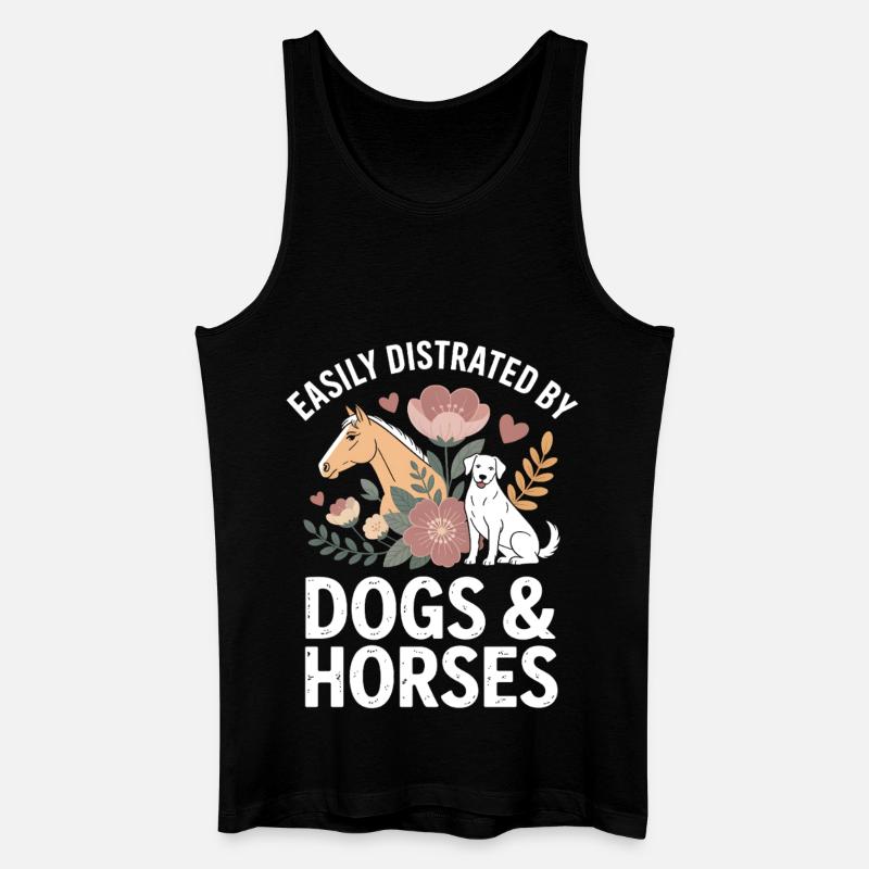 Hunde & Pferde Ablenkung Motiv - Männer Bio Tank Top - Schwarz