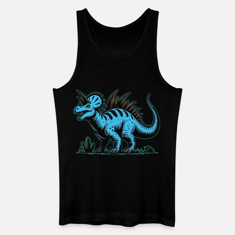 Blauer Mutanten Dinosaurier Design - Männer Bio Tank Top - Schwarz