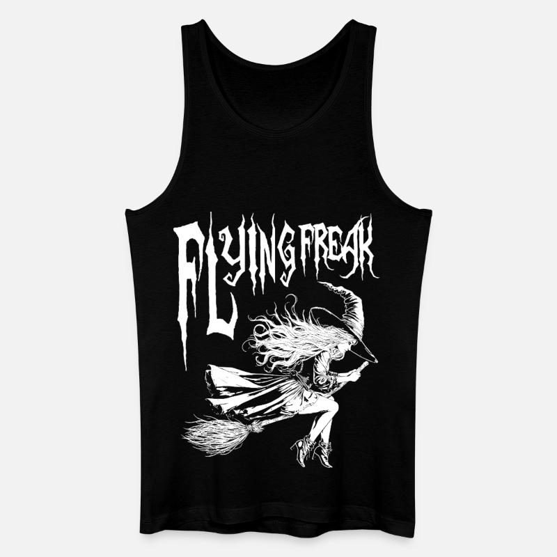 Flying Freak Hexe Weißes Design - Männer Bio Tank Top - Schwarz