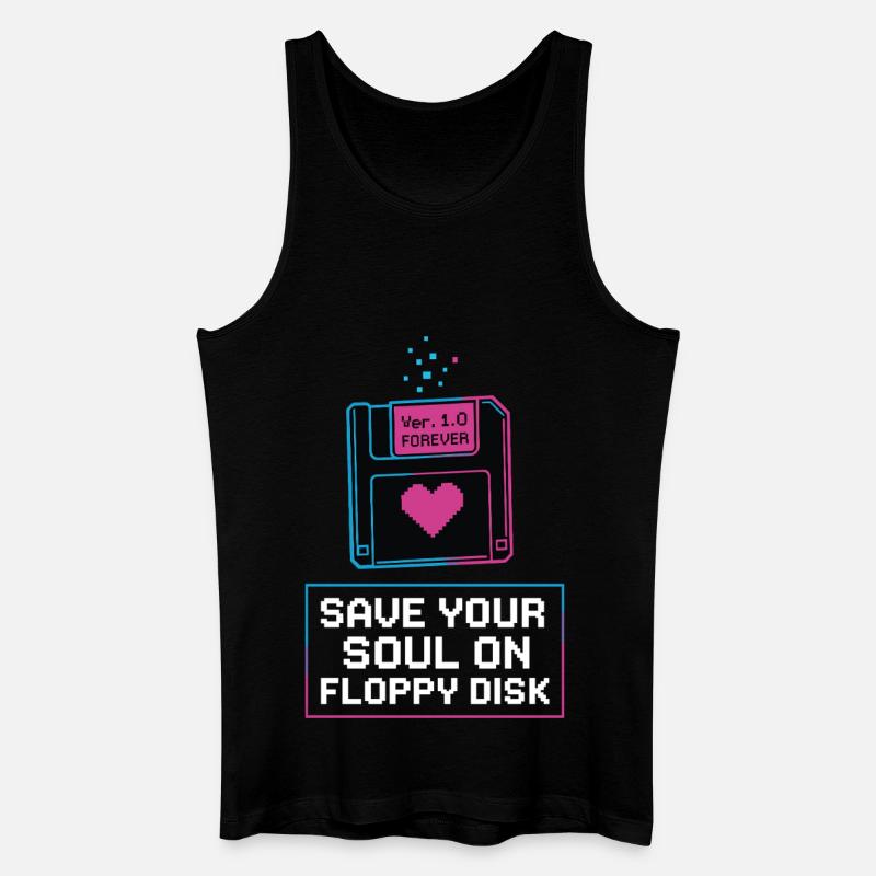Speichere Deine Seele Auf Floppy Disk - Männer Bio Tank Top - Schwarz