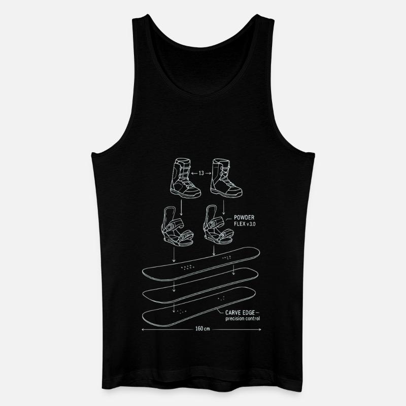 Snowboard Blueprint Technik Design - Männer Bio Tank Top - Schwarz