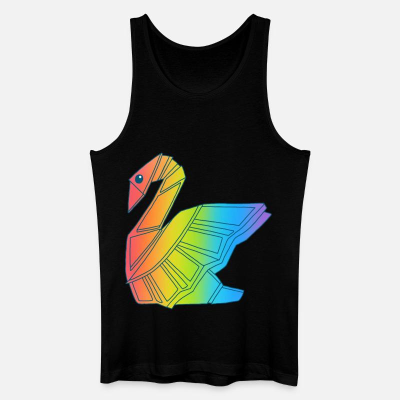 Regenbogen-Schwan - Männer Bio Tank Top - Schwarz