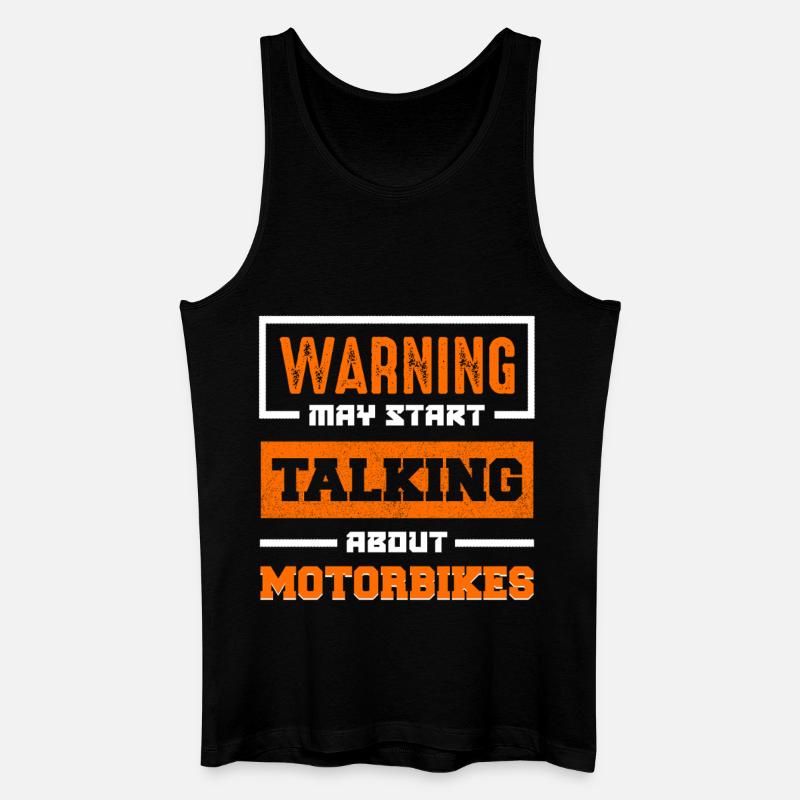 Warnung Motorradgespräche Starten - Männer Bio Tank Top - Schwarz