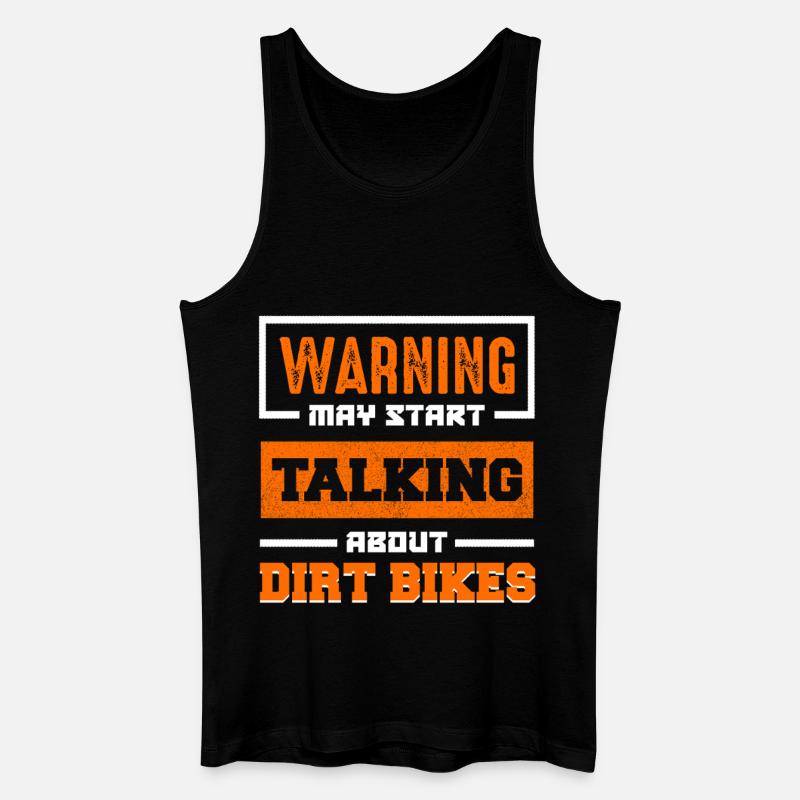 Warnung: Dirt Bikes Gespräch Start - Männer Bio Tank Top - Schwarz