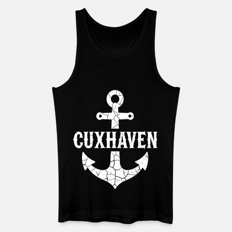 Anker Cuxhaven Nordsee - Männer Bio Tank Top - Schwarz