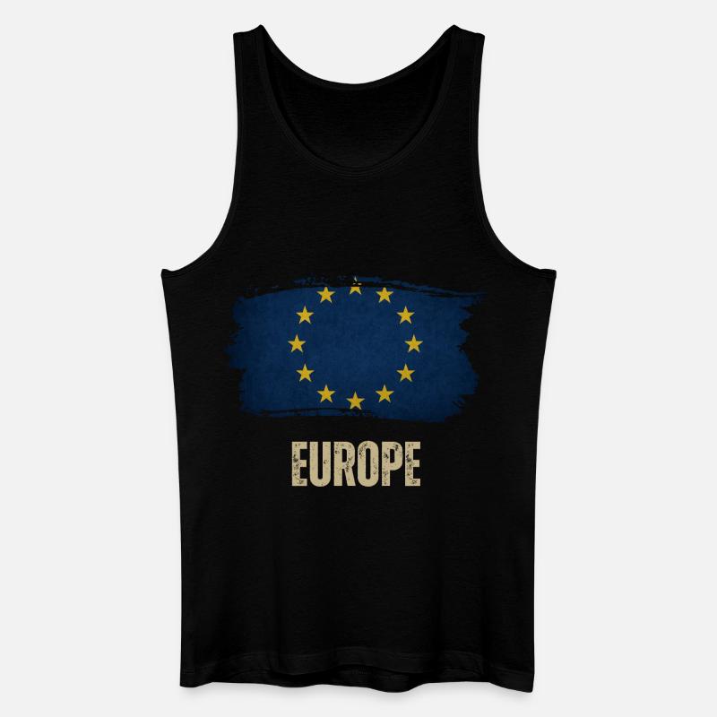 Drapeau grunge de l’Europe, j’aime l’Europe - Débardeur bio Homme - noir
