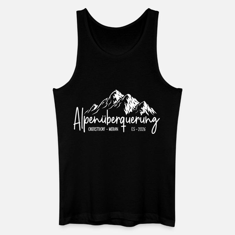 Alpenüberquerung 2026 E5 Oberstdorf Meran - Männer Bio Tank Top - Schwarz