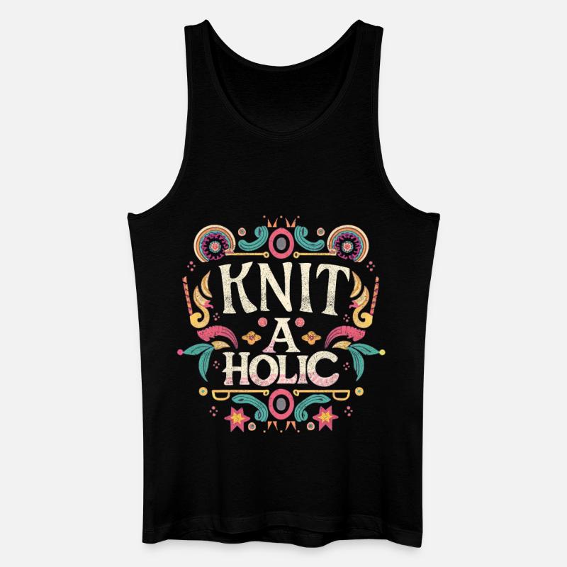 Knit-aholic - Männer Bio Tank Top - Schwarz
