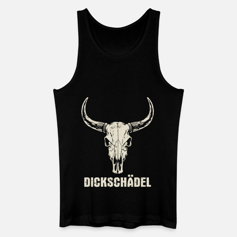 Stierkopf Schädel mit Hörnern - Dickschädel - Männer Bio Tank Top - Schwarz