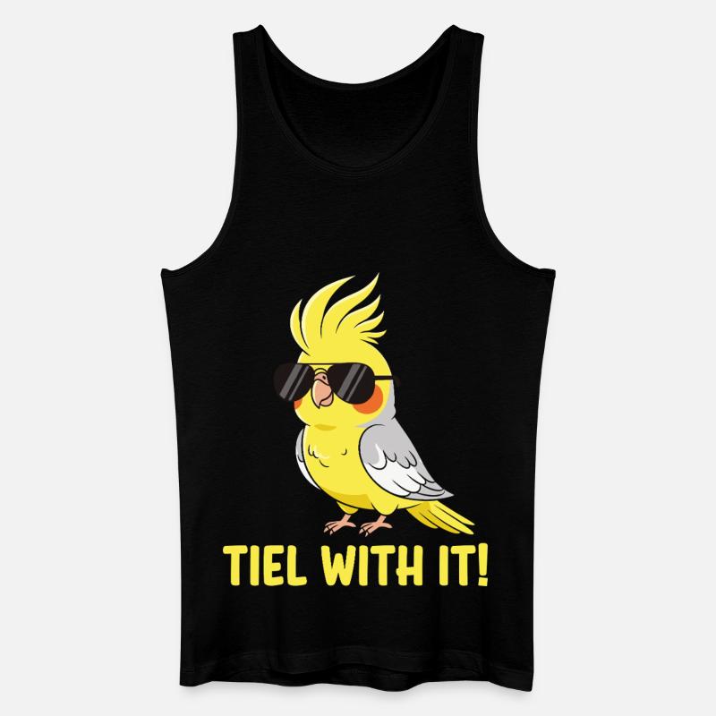 Nymphensittich Humor Vogel - Männer Bio Tank Top - Schwarz