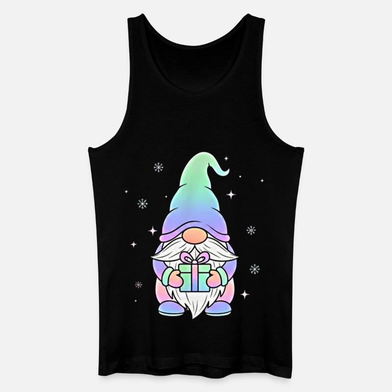 Weihnachts Gnom Pastell Farbverlauf - Männer Bio Tank Top - Schwarz