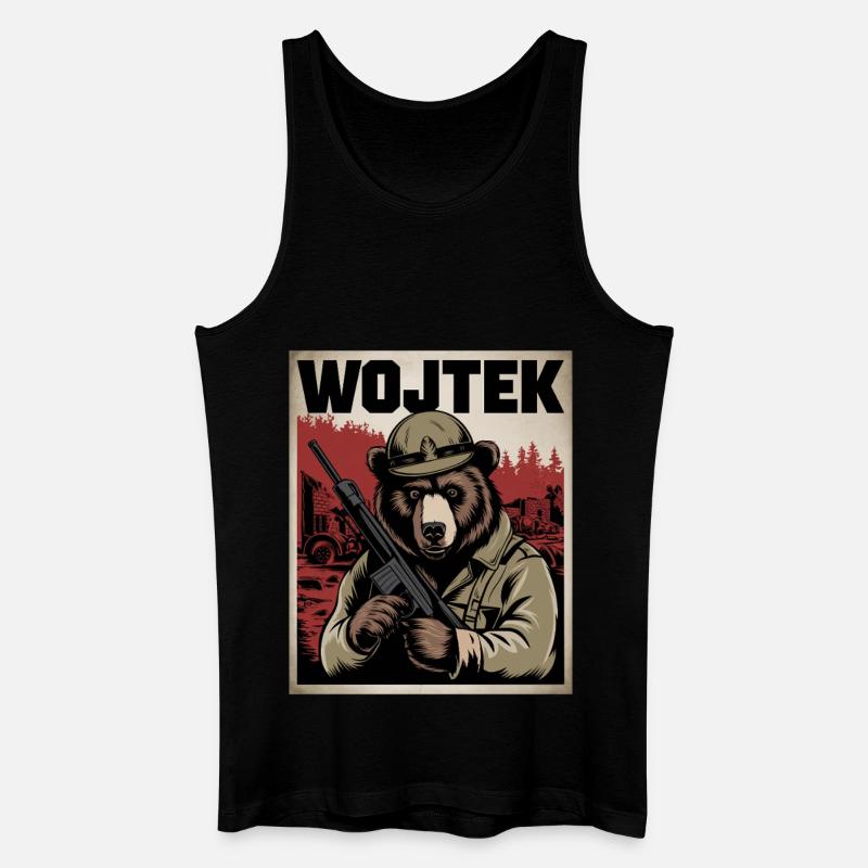 Wojtek Der Kriegsheld Bär - Männer Bio Tank Top - Schwarz