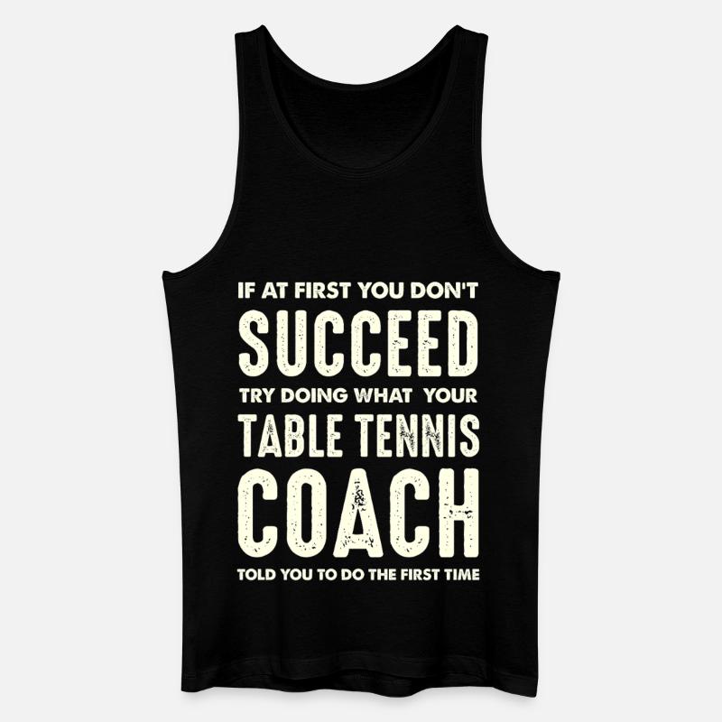 Tischtennis Coach Spruch - Männer Bio Tank Top - Schwarz