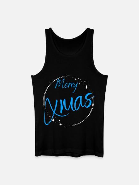 Merry Xmas Script Circle - Men’s Organic Tank Top - black