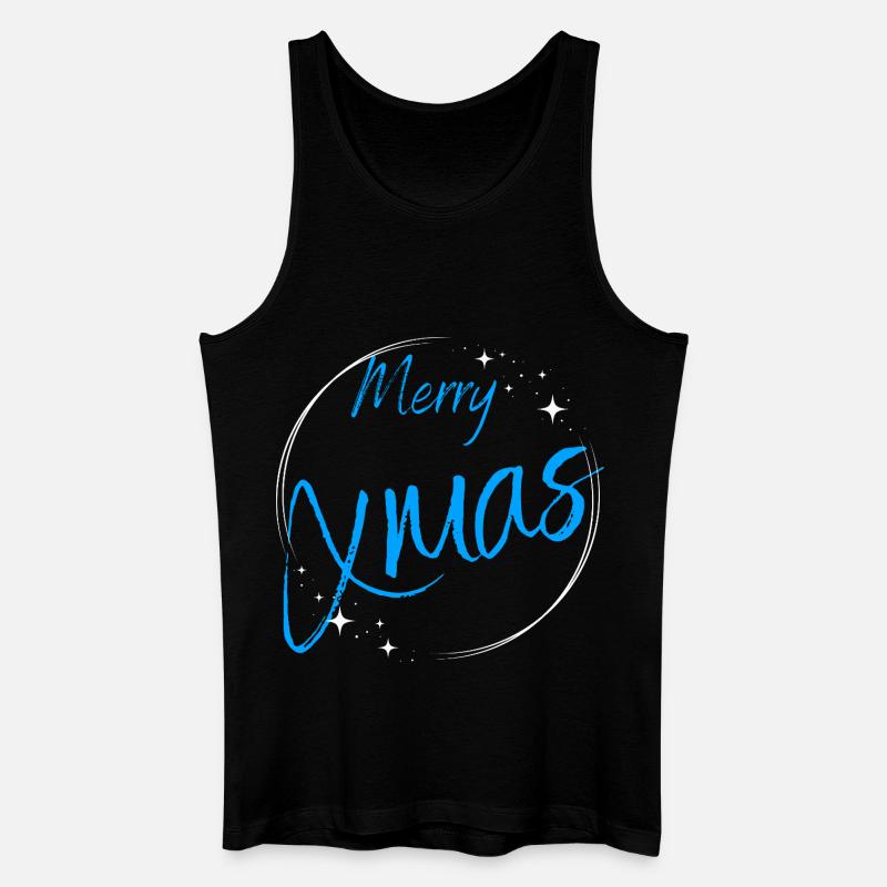 Frohe Weihnachten Script Circle - Männer Bio Tank Top - Schwarz